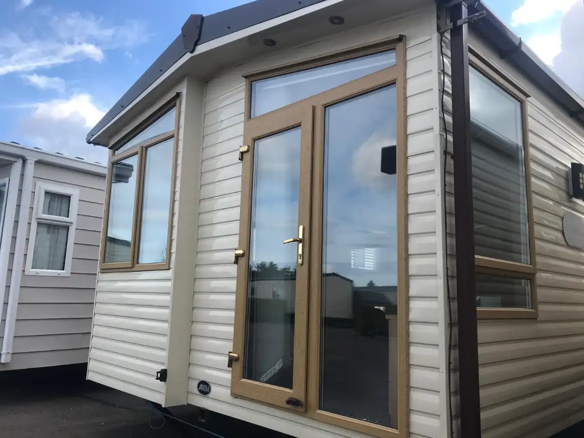 Front view of mobile home